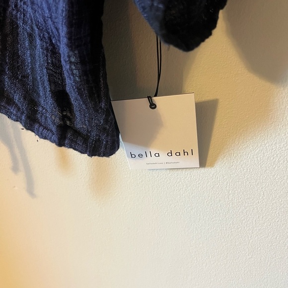 NWT Bella Dahl Women's Flowy Tie Waist Shirt Admiral Blue Plaid Small - Picture 6 of 10